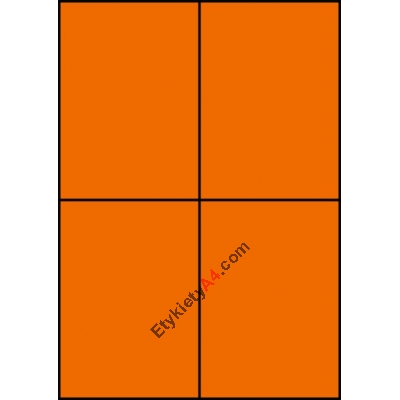 Etykiety A4 kolorowe 105x148 – pomarańczowe
