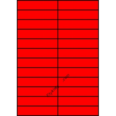 Etykiety A4 kolorowe 105x24,75 – czerwone