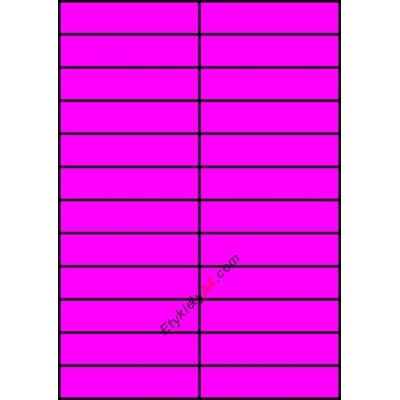 Etykiety A4 kolorowe 105x24,75 – różowe fluorescencyjne