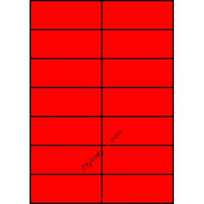 Etykiety A4 kolorowe 105x42,4 – czerwone