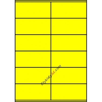 Etykiety A4 kolorowe 105x48 – żółte