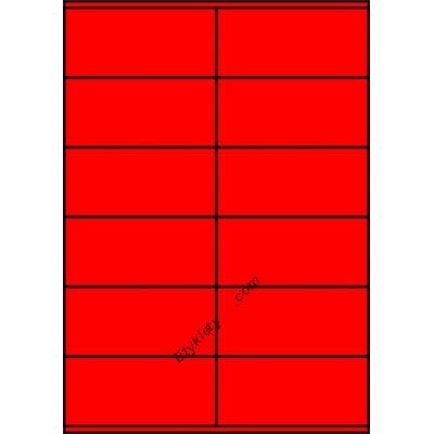 Etykiety A4 kolorowe 105x48 – czerwone