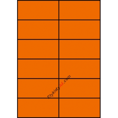 Etykiety A4 kolorowe 105x49,5 – pomarańczowe