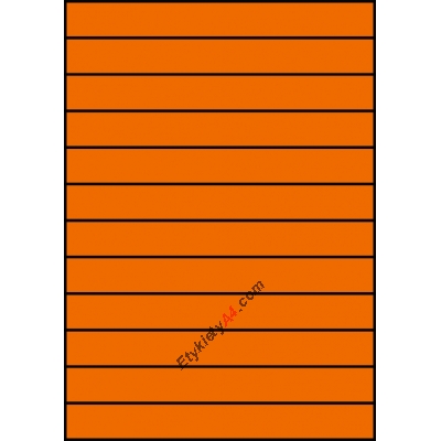 Etykiety A4 kolorowe 210x24,75 – pomarańczowe