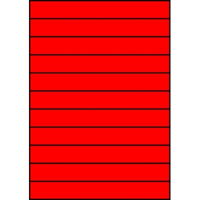 Etykiety A4 kolorowe 210x27 – czerwone