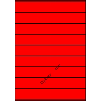 Etykiety A4 kolorowe 210x32 – czerwone