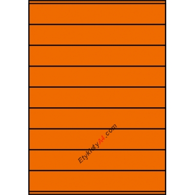 Etykiety A4 kolorowe 210x32 – pomarańczowe