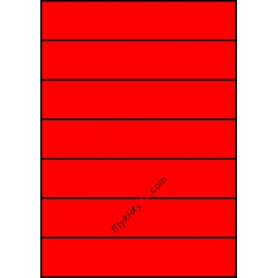 Etykiety A4 kolorowe 210x42,4 – czerwone