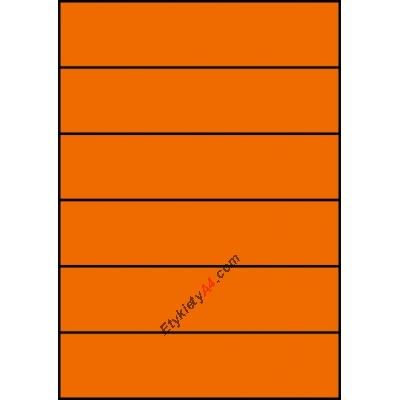 Etykiety A4 kolorowe 210x49,5 – pomarańczowe