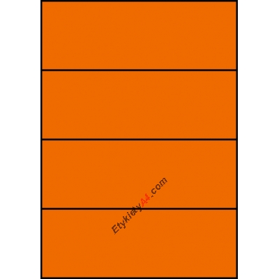 Etykiety A4 kolorowe 210x74 – pomarańczowe