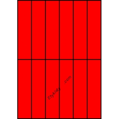 Etykiety A4 kolorowe 35x148 – czerwone