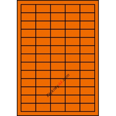 Etykiety A4 kolorowe 38x21,2 – pomarańczowe