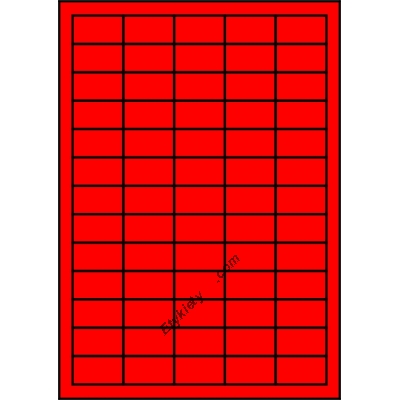 Etykiety A4 kolorowe 38x21,2 – czerwone