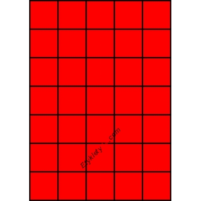 Etykiety A4 kolorowe 42x42,42 – czerwone