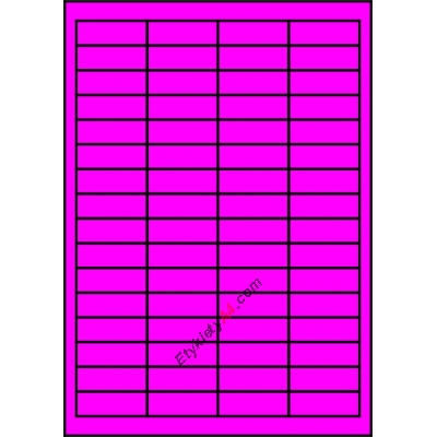 Etykiety A4 kolorowe 48,5x16,9 – różowe fluorescencyjne