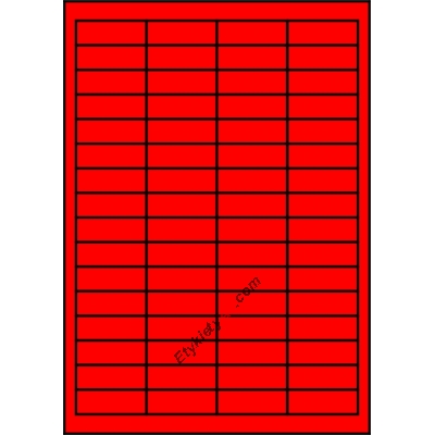 Etykiety A4 kolorowe 48,5x16,9 – czerwone