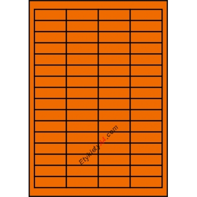 Etykiety A4 kolorowe 48,5x16,9 – pomarańczowe