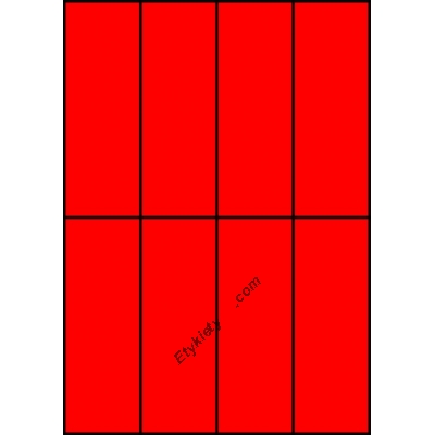 Etykiety A4 kolorowe 52,5x148 – czerwone