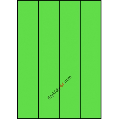 Etykiety A4 kolorowe 52,5x297 – zielone