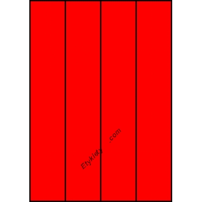 Etykiety A4 kolorowe 52,5x297 – czerwone