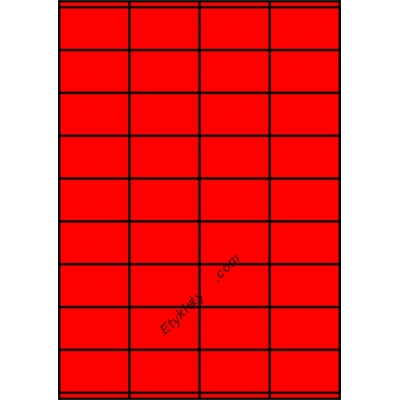 Etykiety A4 kolorowe 52,5x32 – czerwone