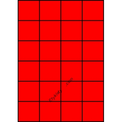 Etykiety A4 kolorowe 52,5x49,5 – czerwone