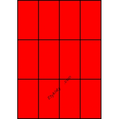 Etykiety A4 kolorowe 52,5x99 – czerwone