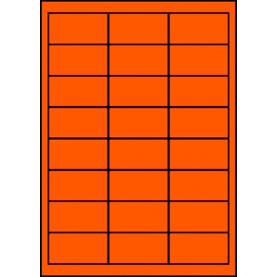 Etykiety A4 kolorowe 64,6x33,8 – pomarańczowe