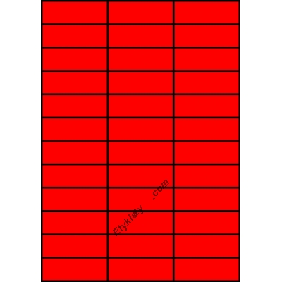 Etykiety A4 kolorowe 70x24,75 – czerwone