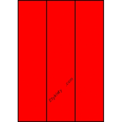 Etykiety A4 kolorowe 70x297 – czerwone