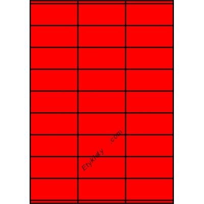 Etykiety A4 kolorowe 70x32 – czerwone