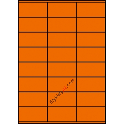 Etykiety A4 kolorowe 70x36 – pomarańczowe